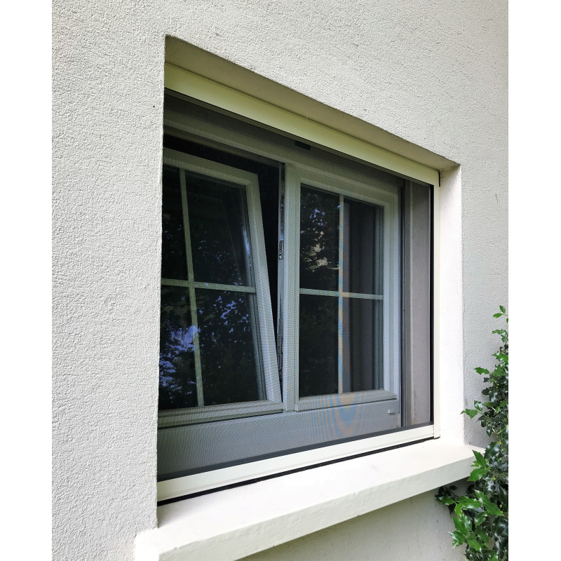 Moustiquaire enroulable verticale cadre blanc