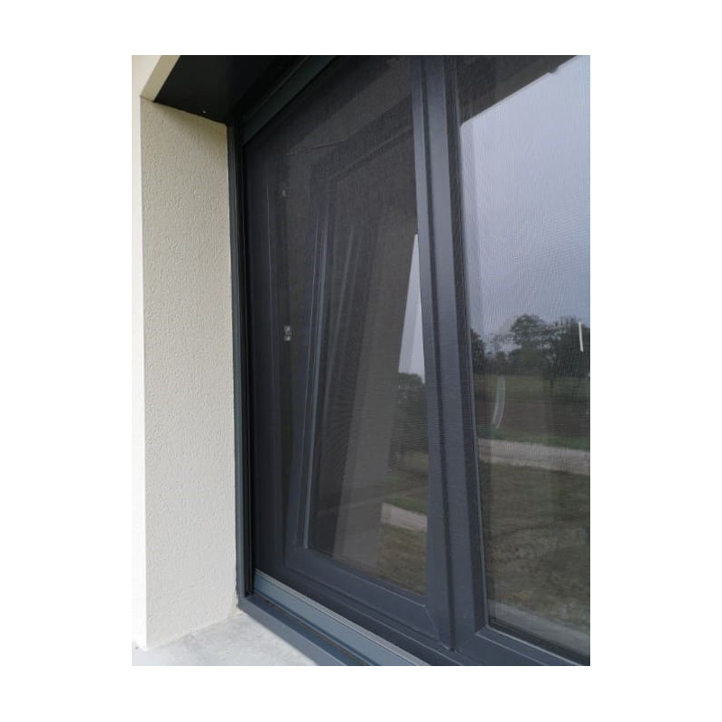 Moustiquaire enroulable verticale cadre gris anthracite